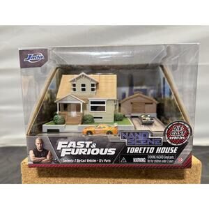 New Jada Toys Fast & Furious Nano Scene Toretto House Diorama Die-Cast Cars Set